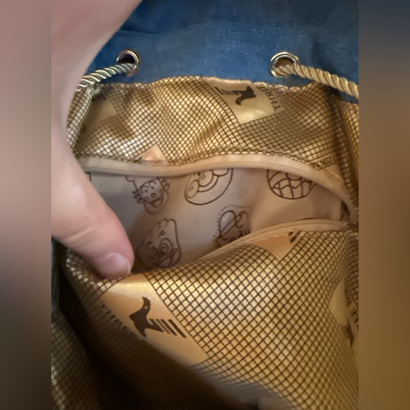 Blue and Tan Drawstring Backpack - Picture 10 of 11